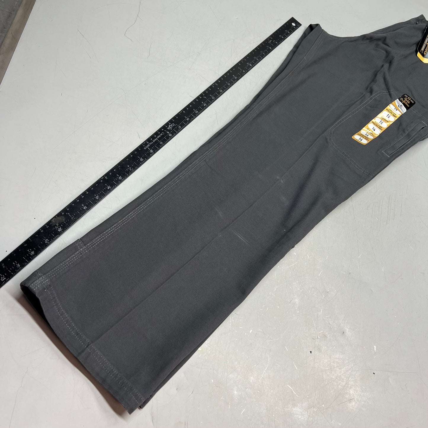 NOBLE OUTFITTERS Tug-Free Stretch Canvas Utility Pant Women's Sz 14 Asphalt 24036