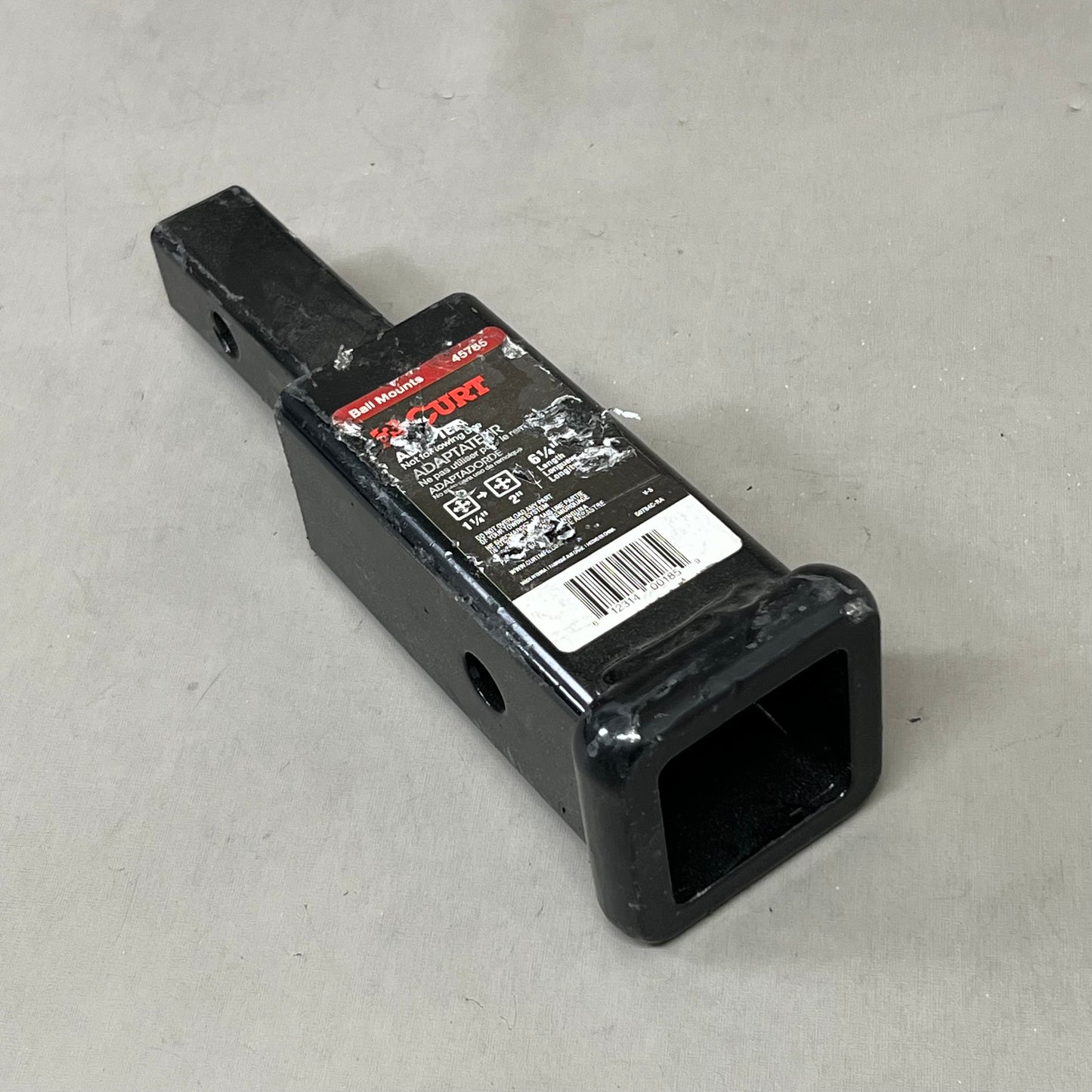 CURT Trailer Hitch Receiver Adapter 6 1/4" Black 45785 (New Other- Slight Cosmetic Damage)