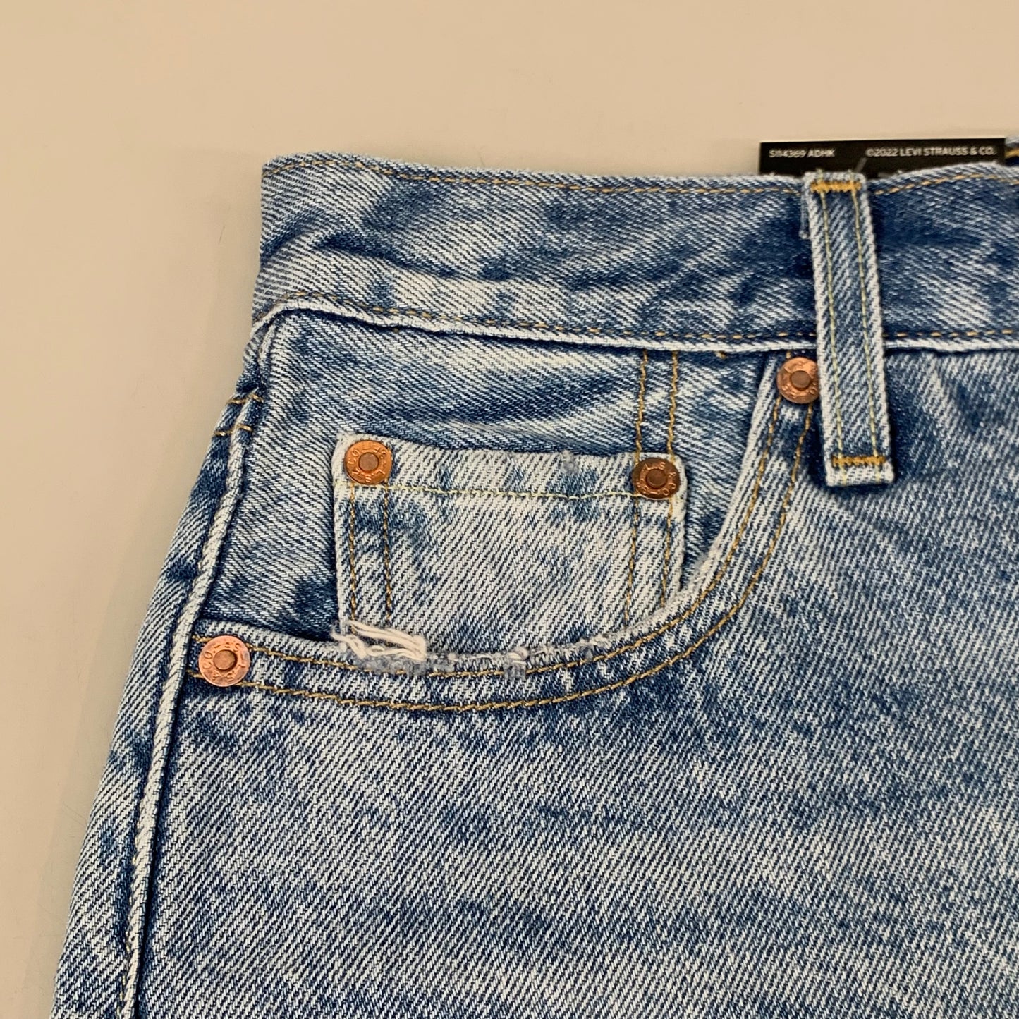 LEVIS 501 Original Fit High Rise Shorts Medium Wash Women's Sz 25 Mega Vibe Blue