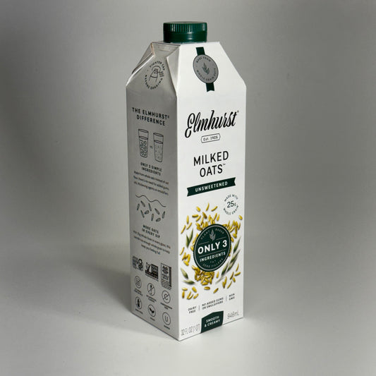 ELMHURST (6 PACK) Milked Oats Unsweetened 32 fl oz. BB 02/27