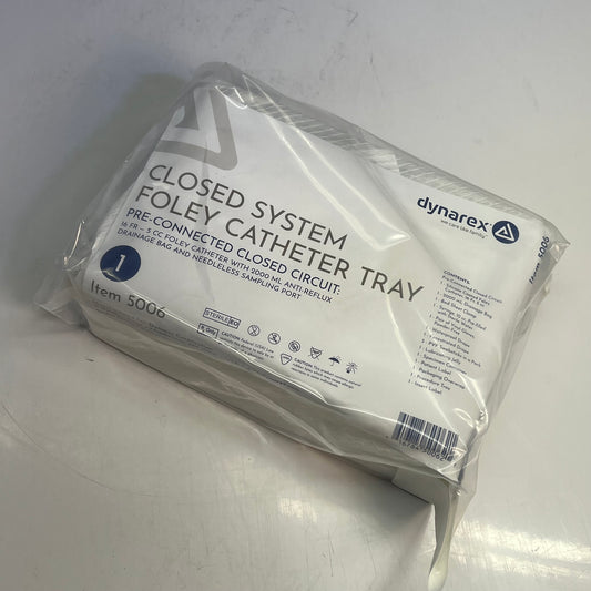 ZA@ DYNAREX (10 KITS) Closed Circuit/Closed System Foley Catheter Tray 8"x6"x3" White 5007