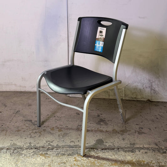 LIFETIME (2 PACK) Plastic Indoor/Outdoor Stacking Chair Sz 20"W x 17"L x 32"H, Black 721614