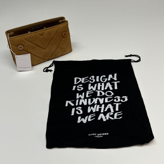 KURT GEIGER LONDON Sample Purse Mini Kensington Body Bag (Missing Fastener)  Brown Suede (As-Is)