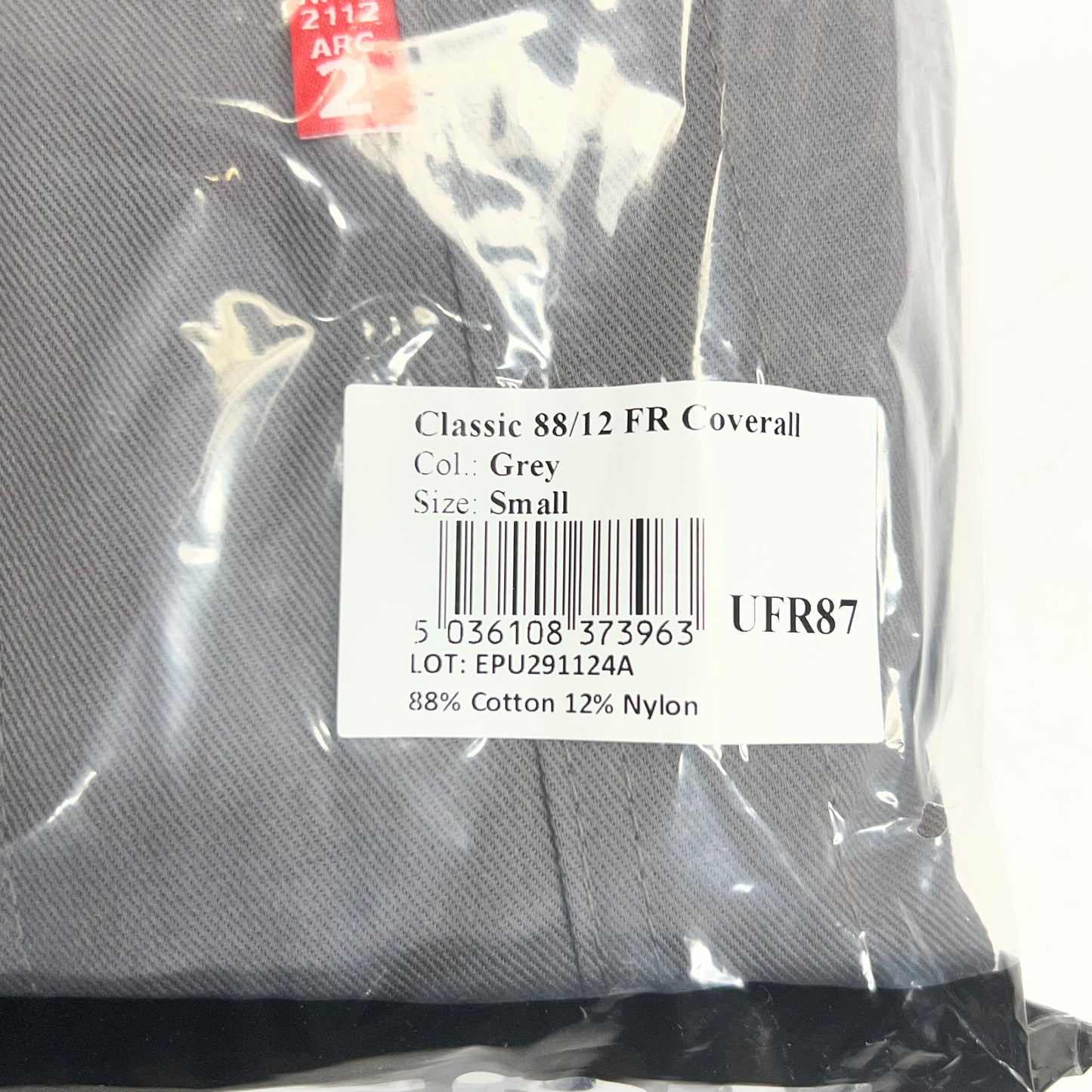 PORTWEST Bizflame 88/12 Classic FR Coveralls Sz Small, Grey UFR87