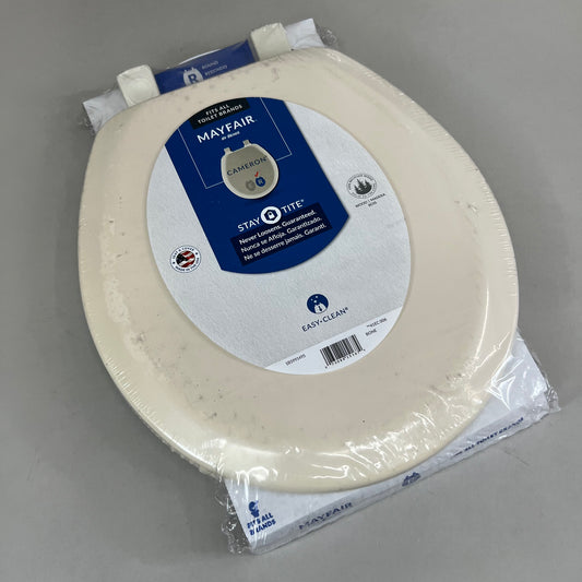 BEMIS Cameron Round Bone Enameled Wood Toilet Seat 17.5" x 14.5" Bone