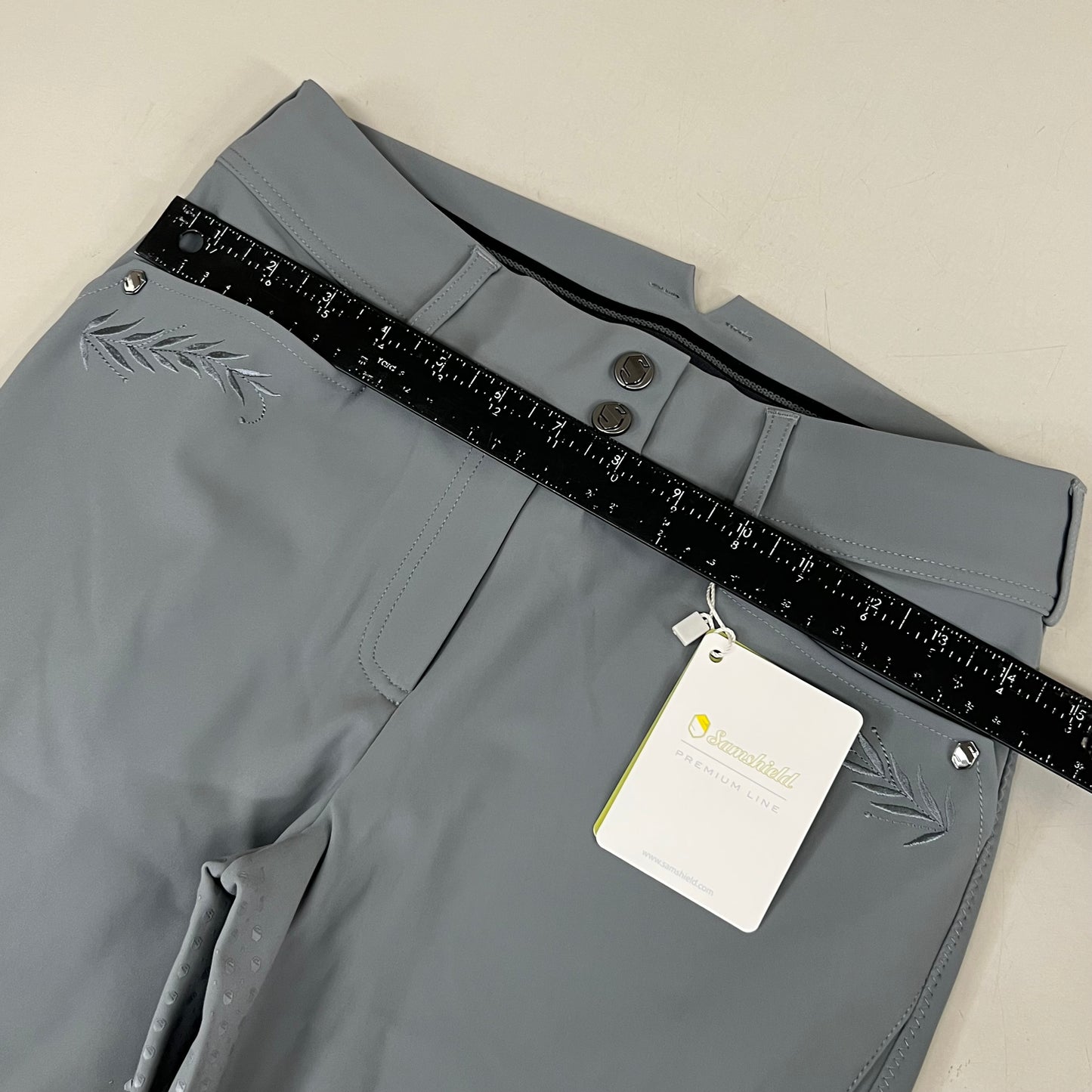 SAMSHIELD Delice Flower Equestrian Pants Women's Sz US 26, UK 8, FR 36 Grey