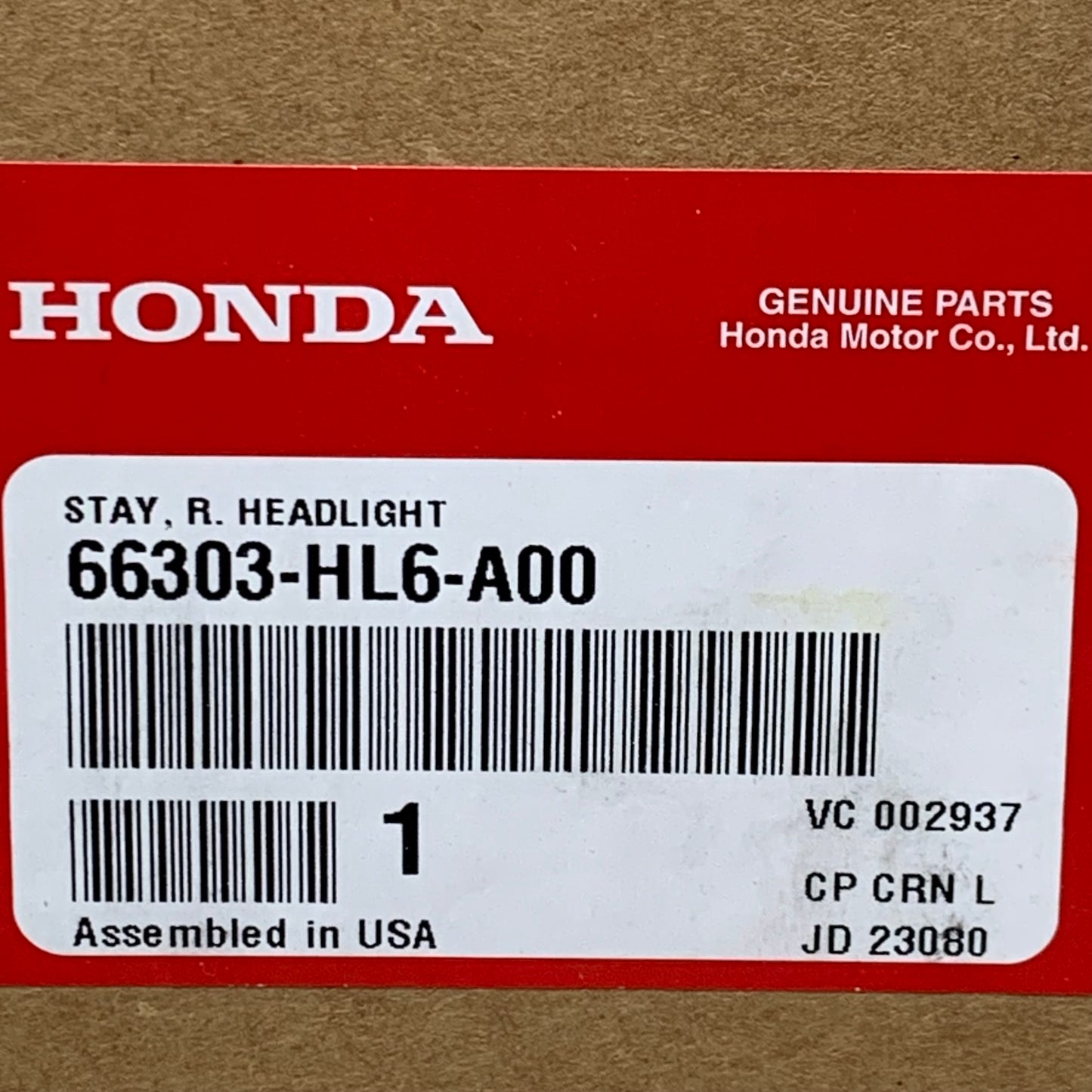 HONDA R. Headlight Stay Talon 1000R 1000X SXS1000S TALON1000 66303-HL6-A00 OEM