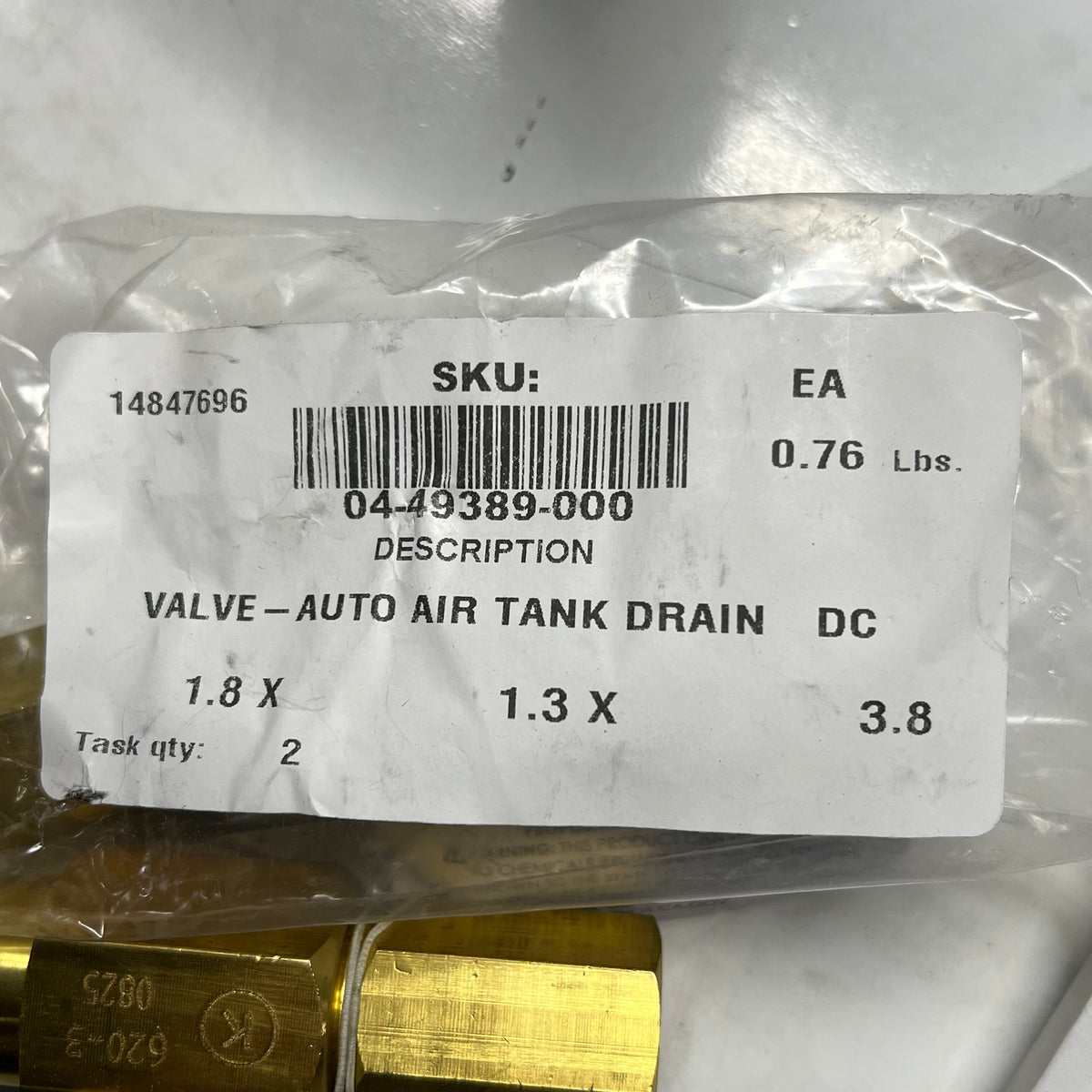 KINGSTON Automatic Drain Valve 3/8" NPT Inlet x 1/4" Outlet Brass 04-49389-000