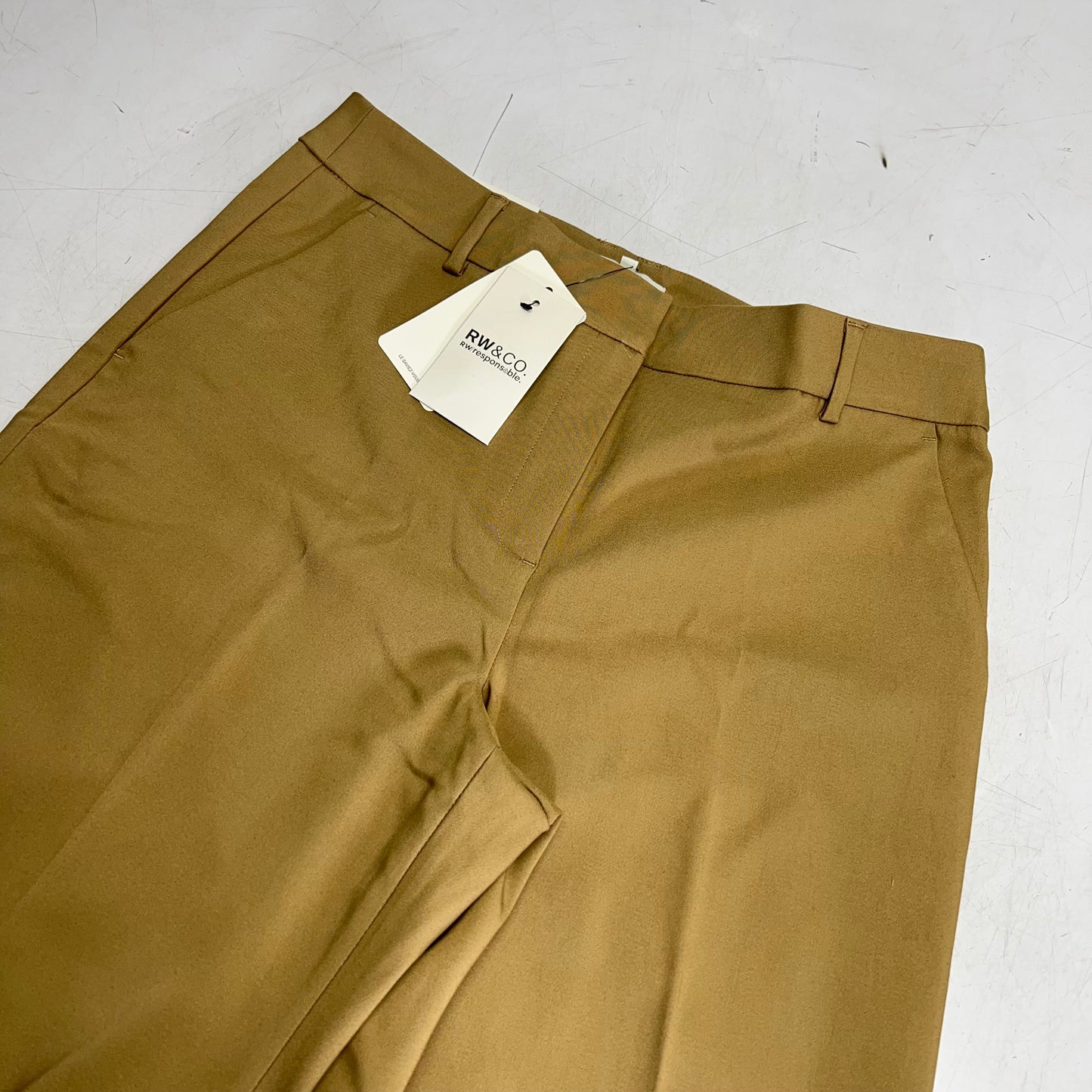 RW & CO High-rise Wide-leg Signature Fit Pant Women's Sz 12 Peanut Butter 493113