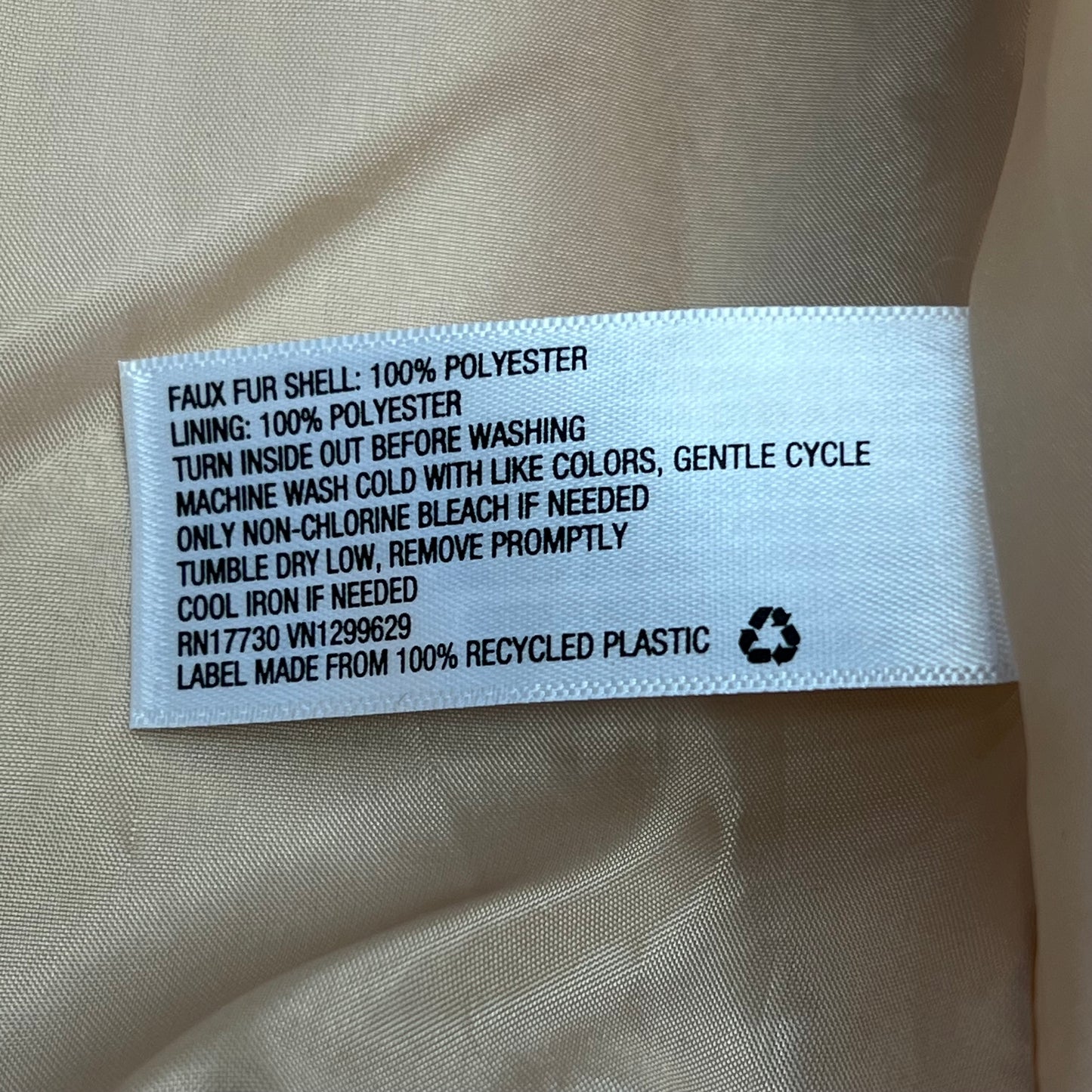 WILD FABLE Collared Shaggy Jacket 100% Polyester Lining Women's Sz XS Beige