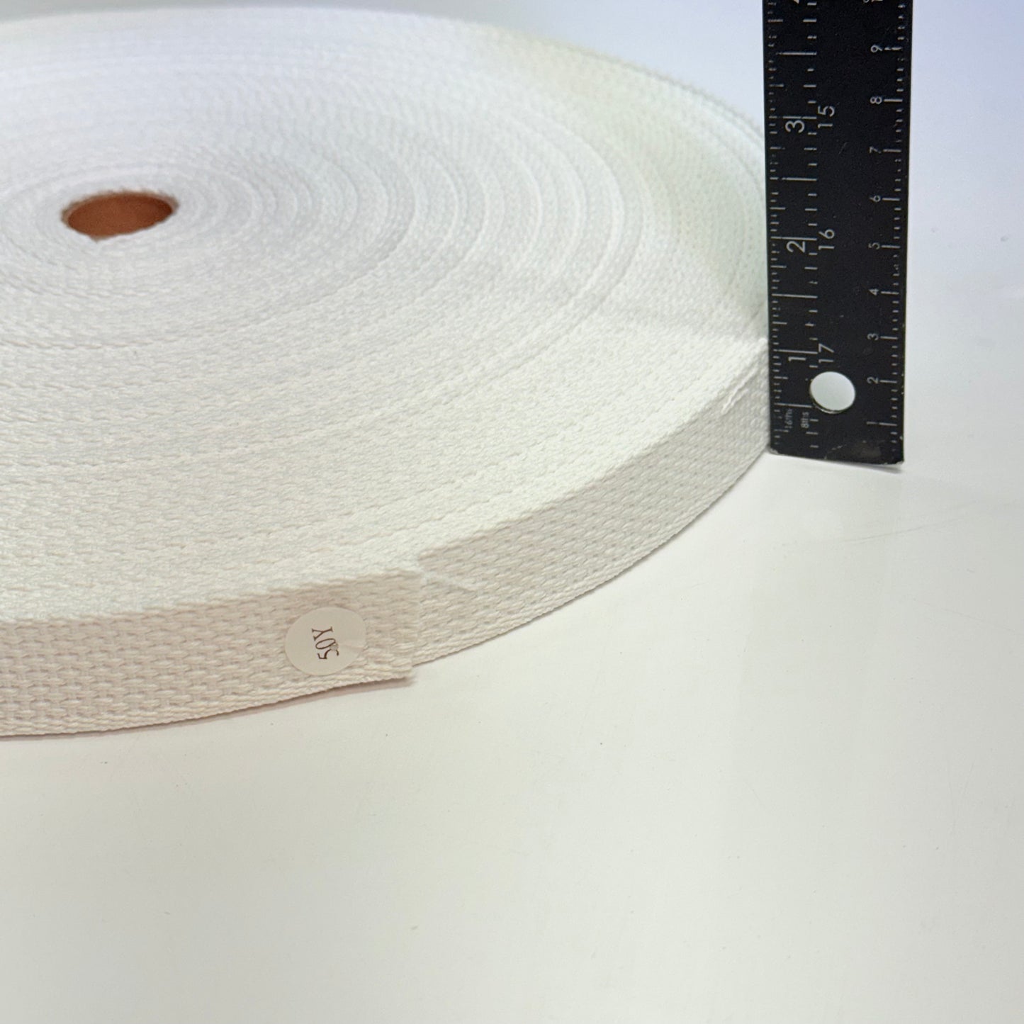 ZA@ Heavy - WT Cotton Webbing 1" X 50 Yds White WEBC20WH - New (AS-IS)