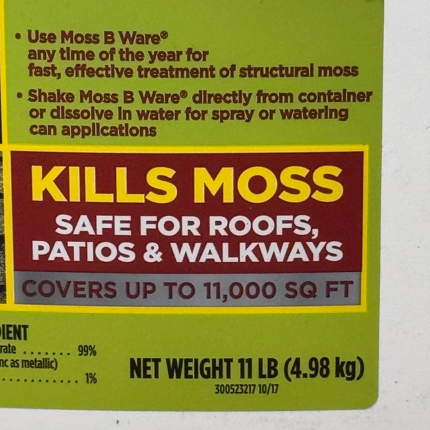 ZA@ CORRY'S The Original Moss B Ware Moss Killer 11LB 300523217 White AS-IS