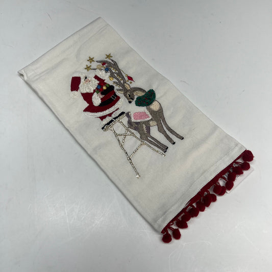 OAKSTREET (2 PACK) Santa Holiday Dish Towels 25"x18" White OSW237164