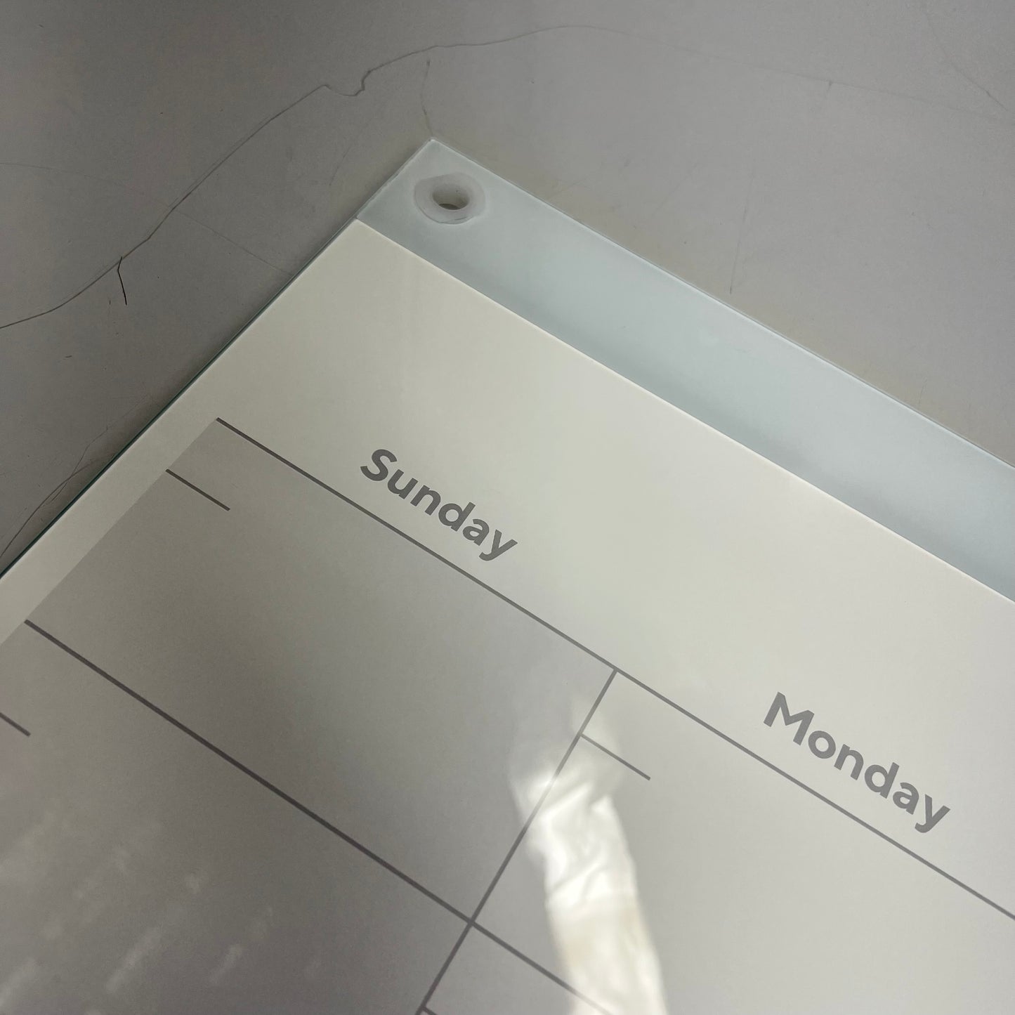 TRU RED Glass Templated Magnetic Glass Dry-Erase Whiteboard 3'x2' White TR62139