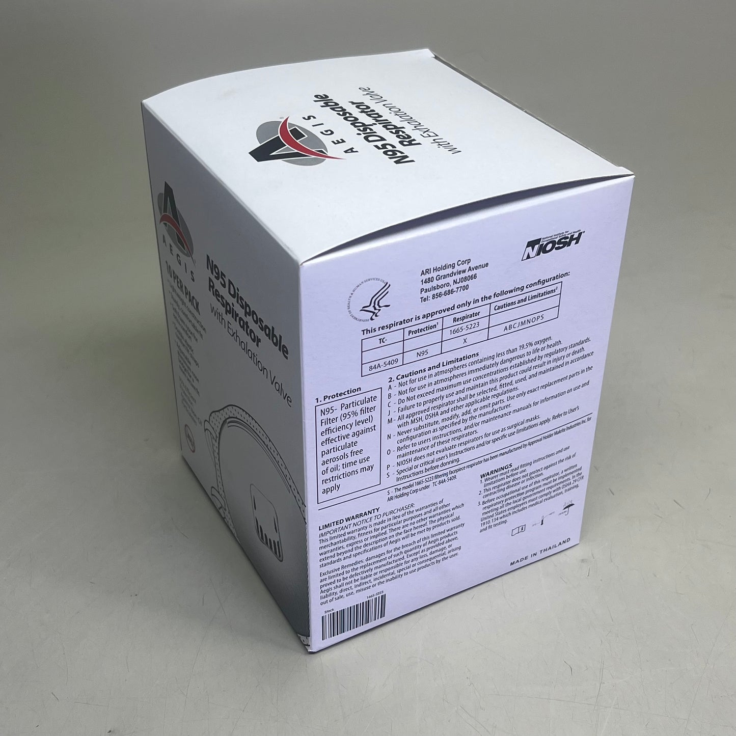 AEGIS (2 PACK, 10 per Box) N95 Disposable Respirator & Exhalation Valve 152625