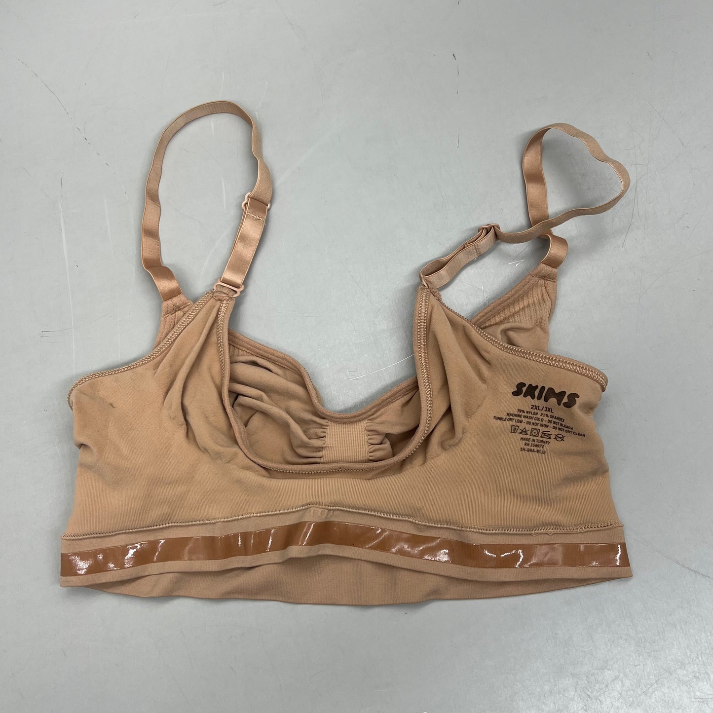 SKIMS Strong Support Seamless Bralette Pique Stitching Women's Sz 2X/3X Ochre