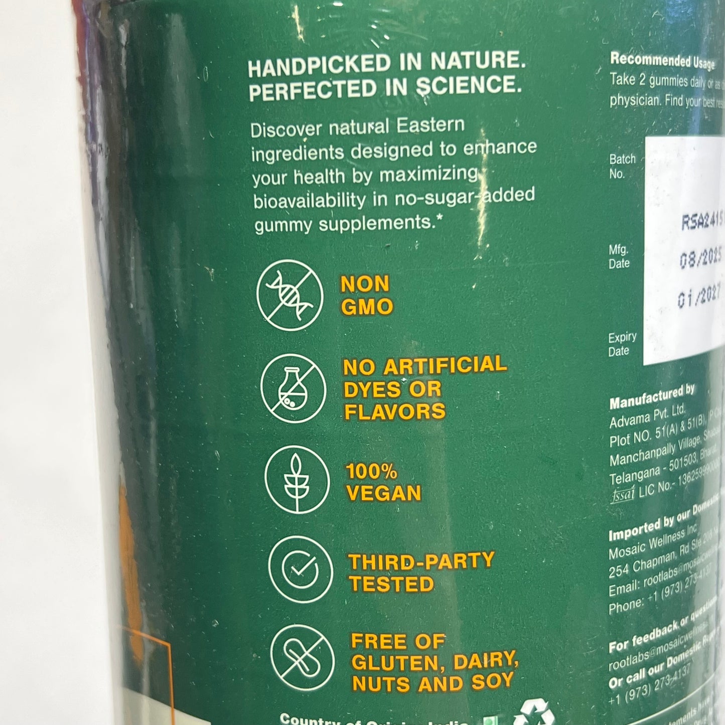 ROOT LABS (2 PACK, 60 EACH) 10 In 1 Alpha Gummy Vitamins 4000mg Shilajit BB 1/27