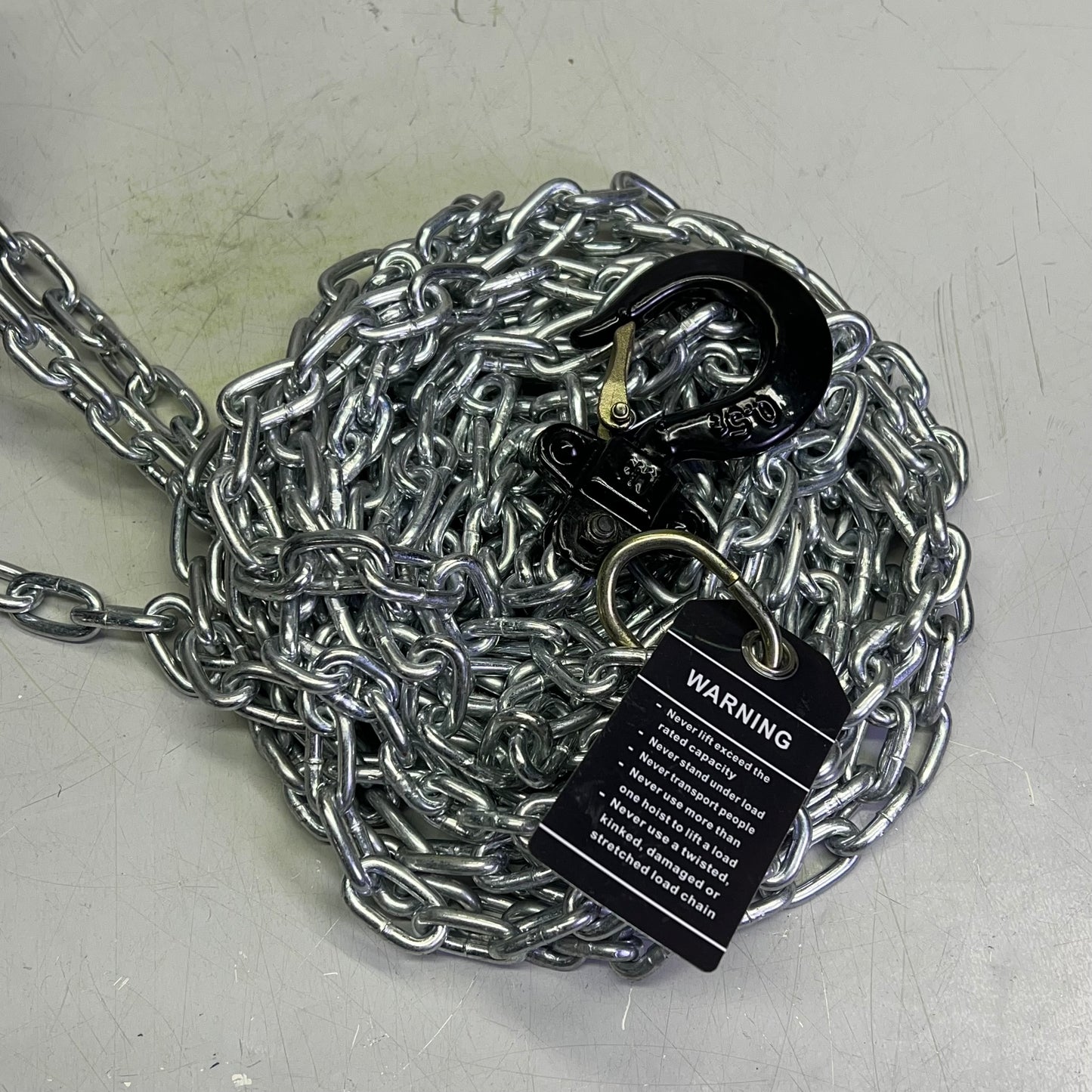 JET Chain Hand Hoist W/ Overload Protection 10ft - 1/2 Ton Chrome/Gray 100-50-10