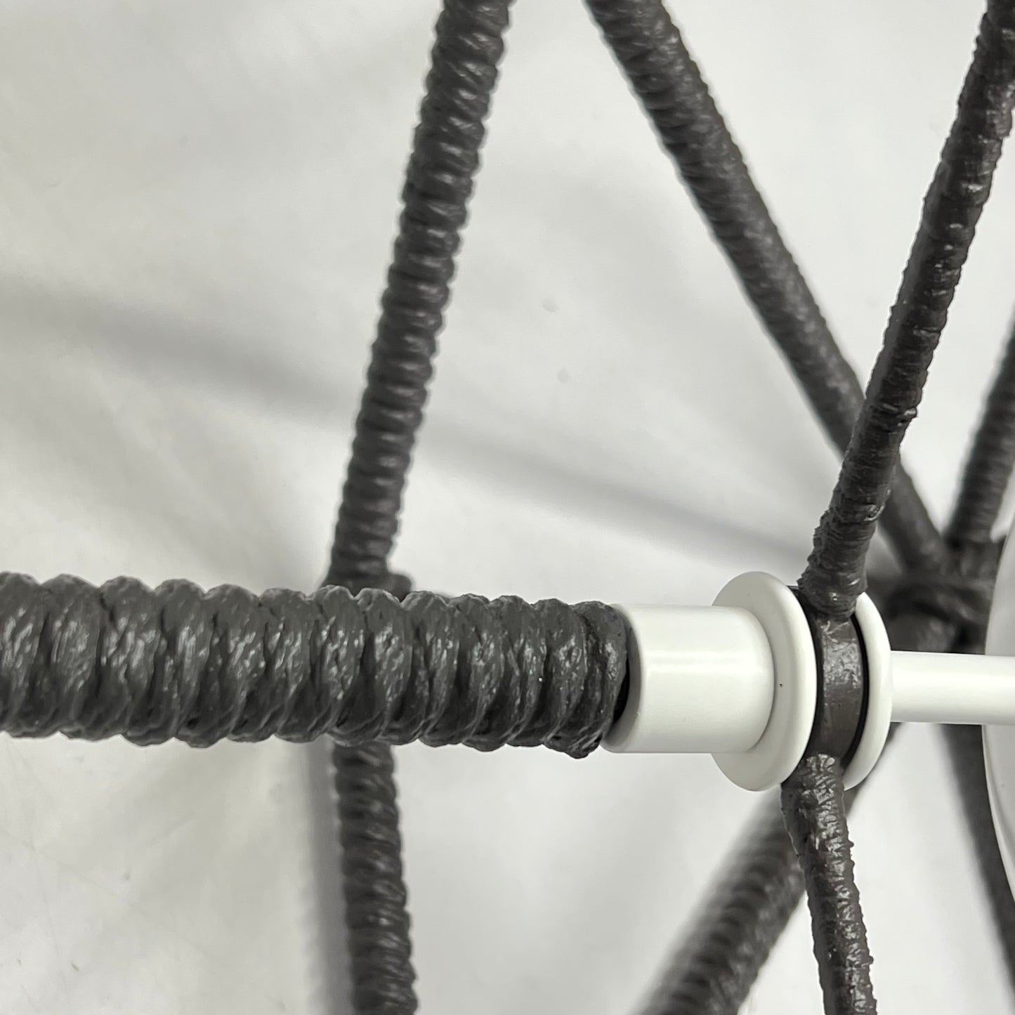 Corded String Pendant Hanging Light Fixture & Hardware 17"x15"x15" Grey