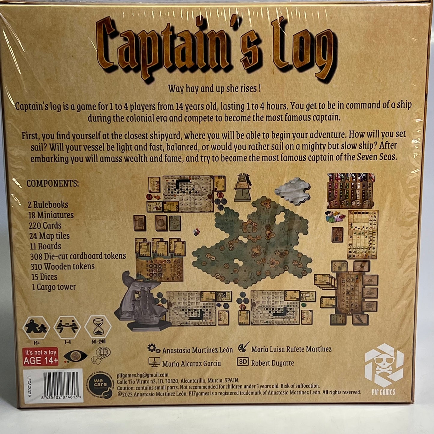 PIF GAMES Colonial Captain's Log Sandbox Board Game For Ages 14+  1-4 Player