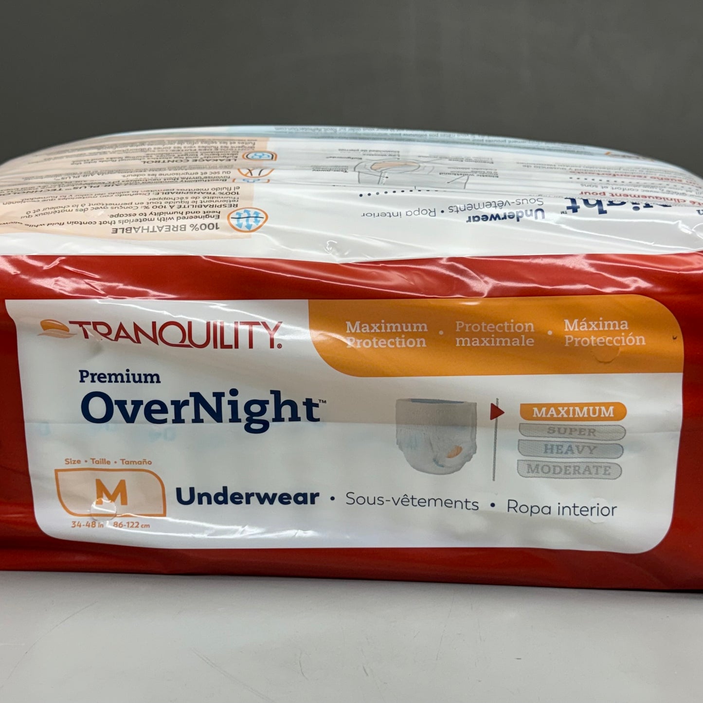 TRANQUILITY (2 PACK 36 Count) Disposable Overnight Underwear Size Medium