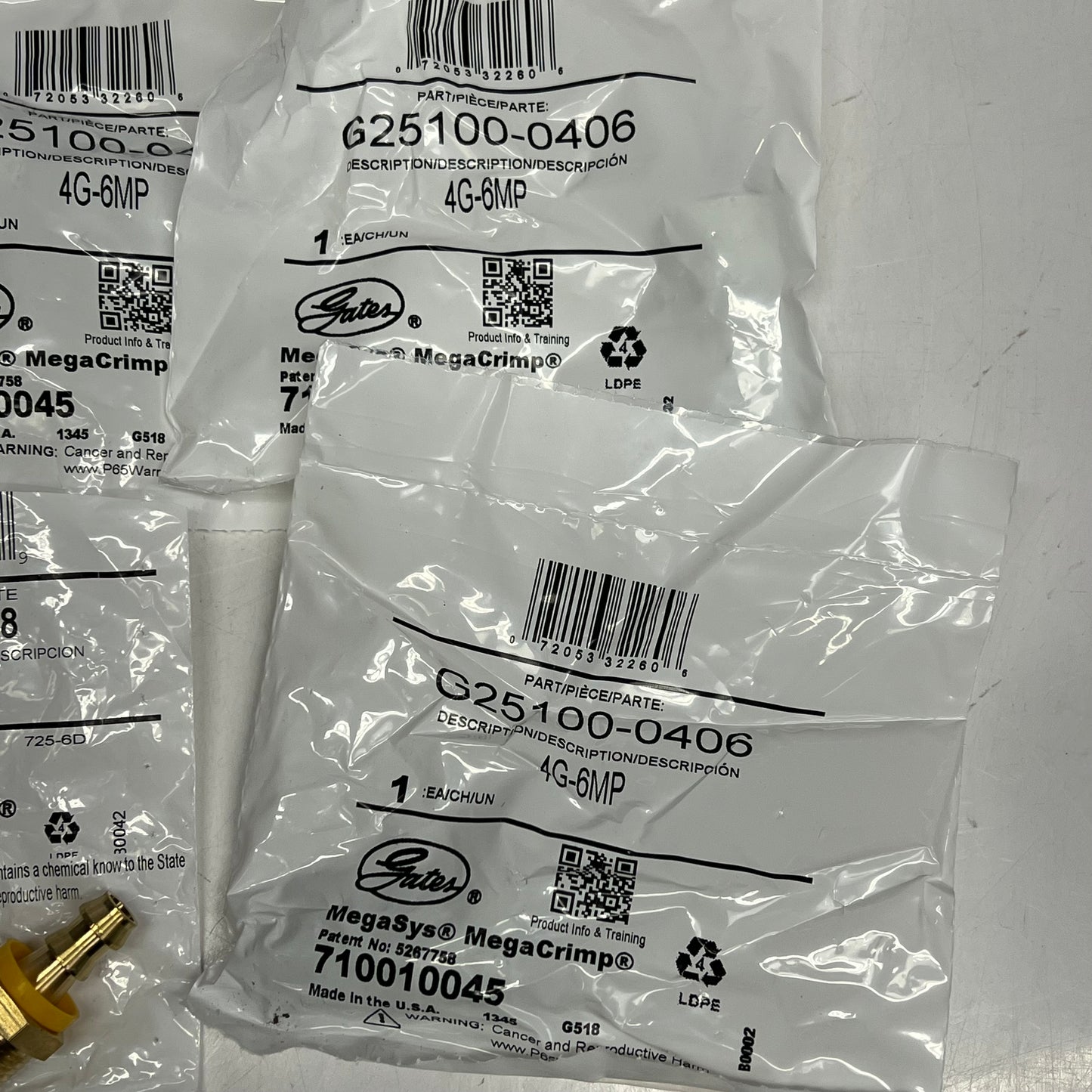 GATES (LOT OF 8) Miscellaneous Couplings & Fittings Brass/Silver