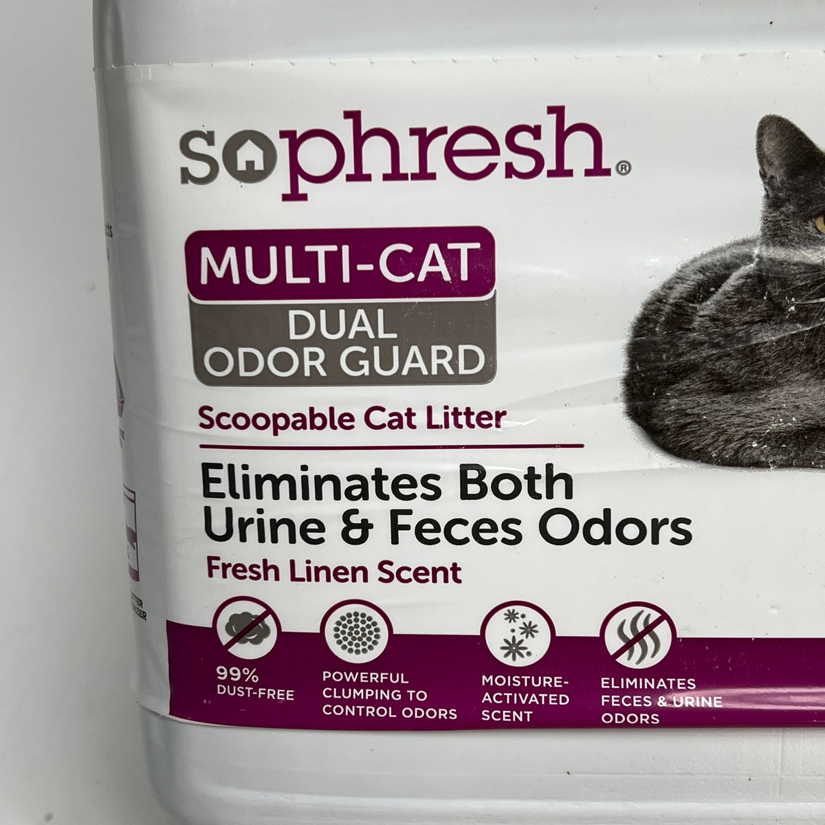 ZA@ SOPHRESH  (3 PACK, 16 LB EACH) Multi-cat Dual Odor Guard Scoopable Cat Litter Fresh Linen Scent 2297830