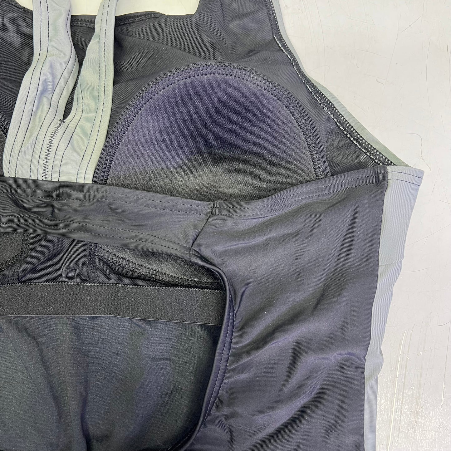 ATTRACO Slimming One Piece Athletic Racerback Swimsuit Women's Sz XL Black/Grey