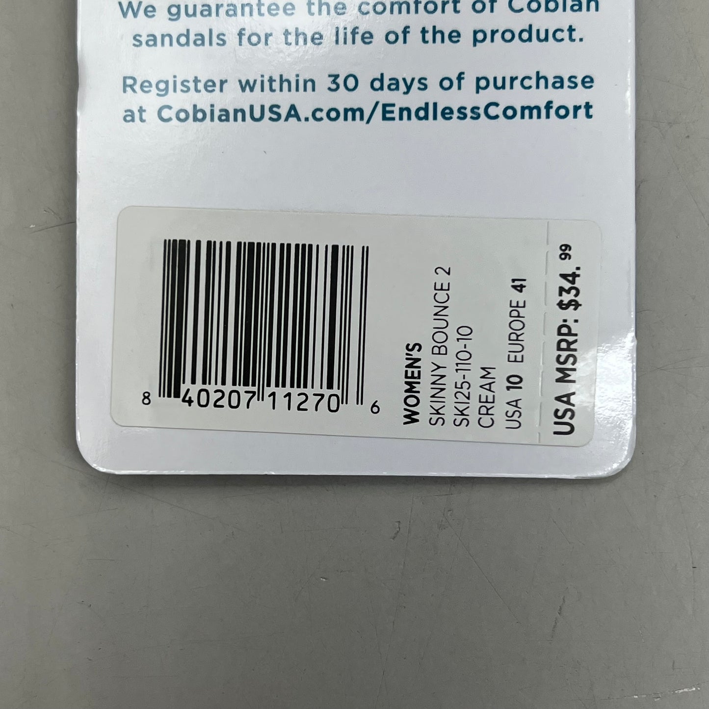 COBIAN Skinny Bounce Comfortable Synthetic Strap Women's Sz 10 White SKI25-110-10