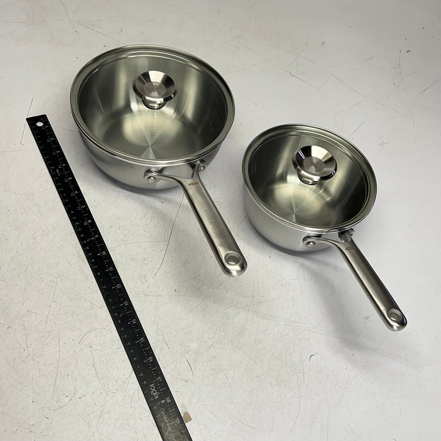 OXO Stainless Steel Mira Series Sauce Pans W/ Lid 1.7qt & 3.3qt CC005891-001