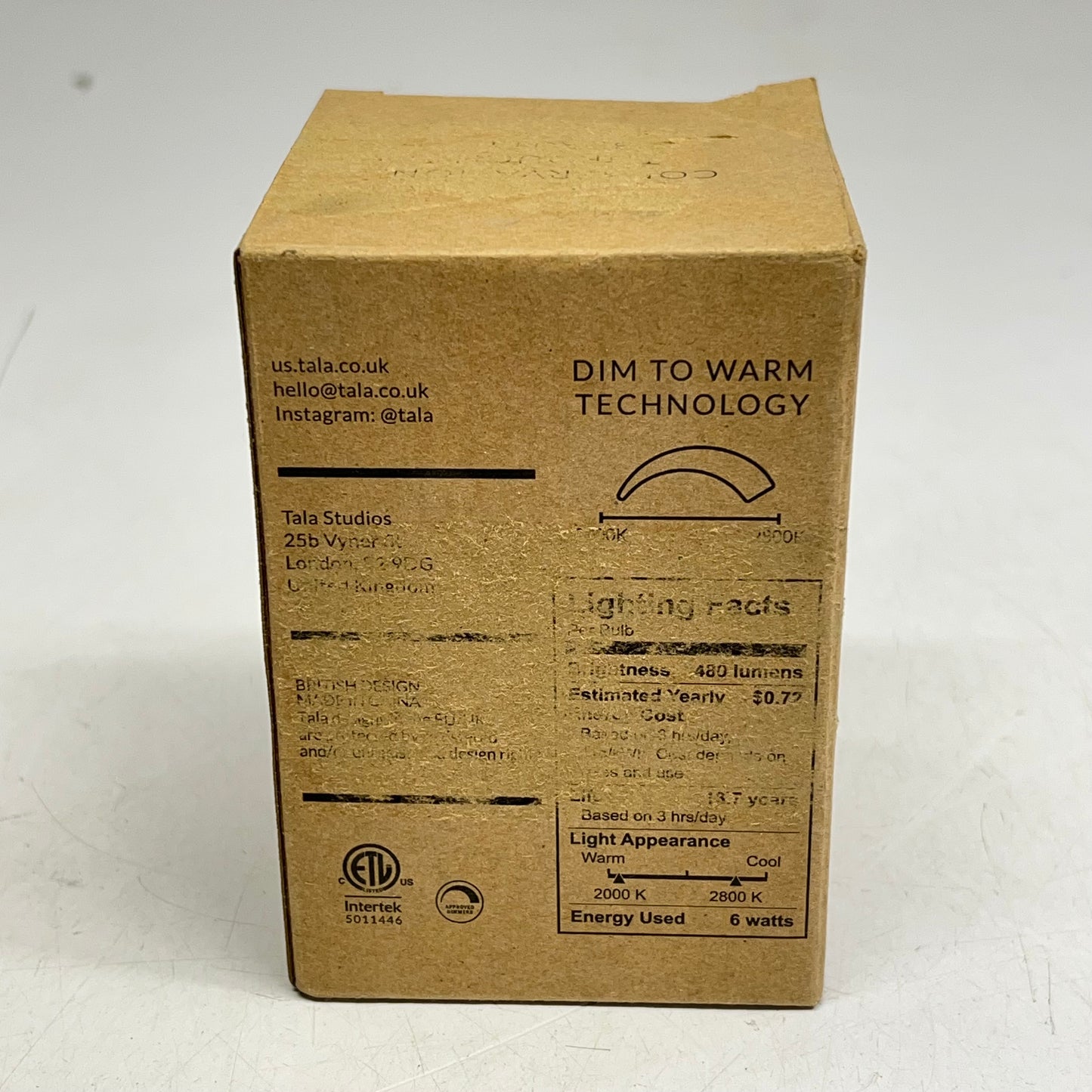 TALA Sphere II Light Bulb 480 Lumens E26 Matte White Dim To Warm SPHR2UL20001