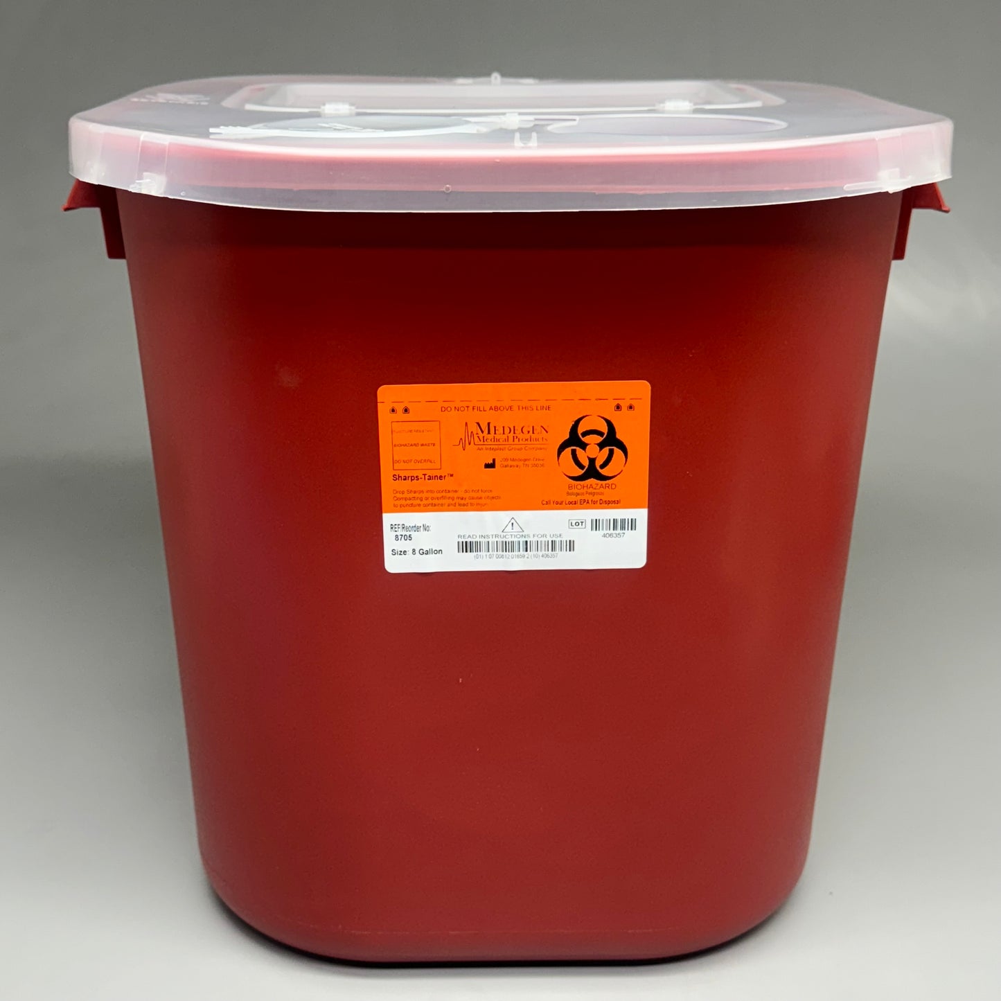 SHARPS by MEDEGEN (10 PACK) 8 Gallon Container Red MMPL8705