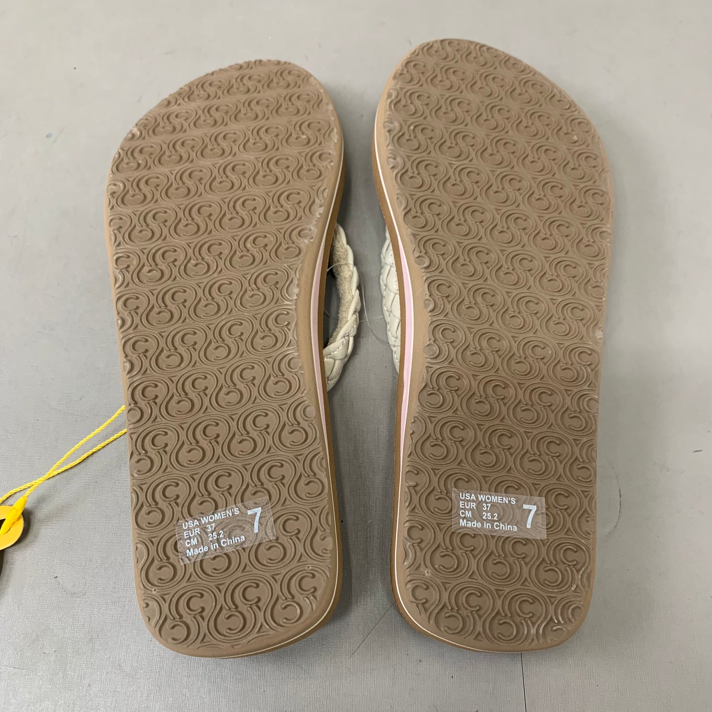 COBIAN Braided Pacifica Sandals Women's SZ 7, EU 37 Cream BBP23-110-7