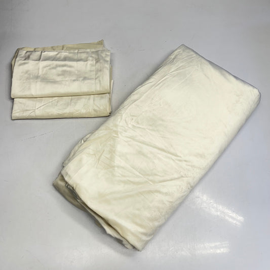 TRIBECA LIVING Venice Velvet 3 Piece Duvet Set 100% Polyester Queen White