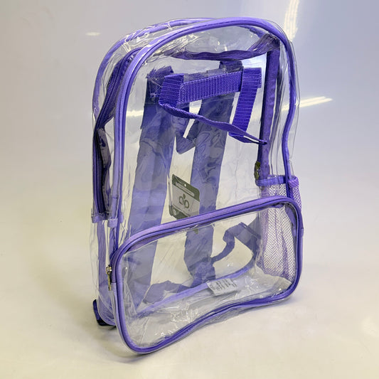 BWAP 17" Clear Plastic Backpack 17" x 12" x 6" Color Lavender BP1643