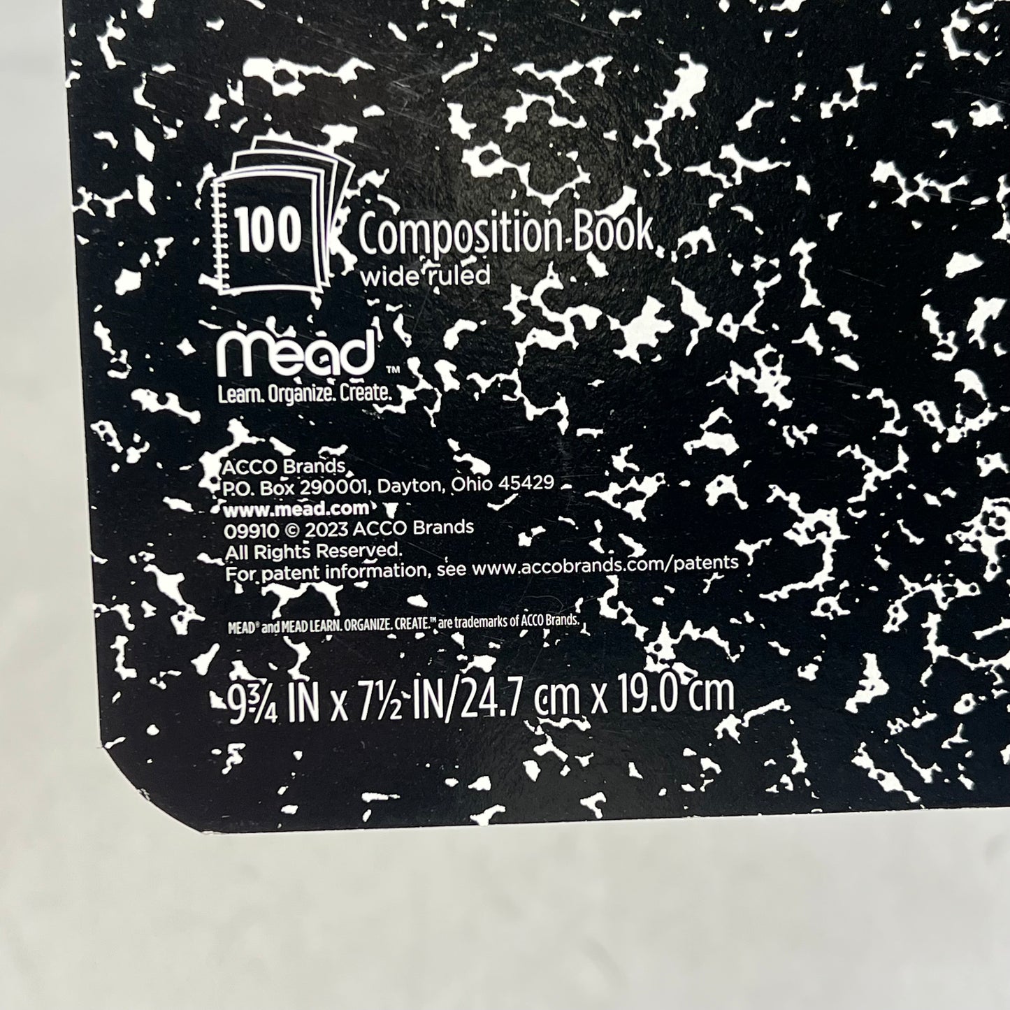 ZA@ MEAD (6 PACK, 100 SHEETS EACH) Composition Notebooks Wide Ruled 1-Subject 9.75" X 7.5" Blac|k/White 306712