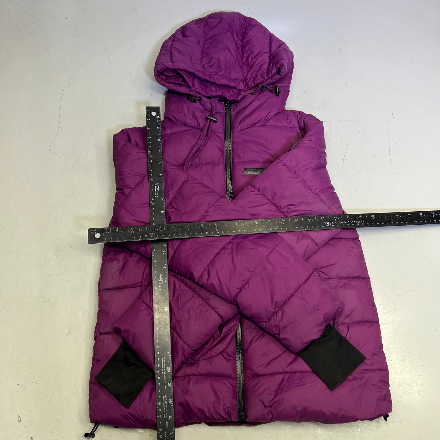 ZA@ STEVE MADDEN  Packable Full Zip Coat Women's Sz S Dark Purple/Black (As-is)