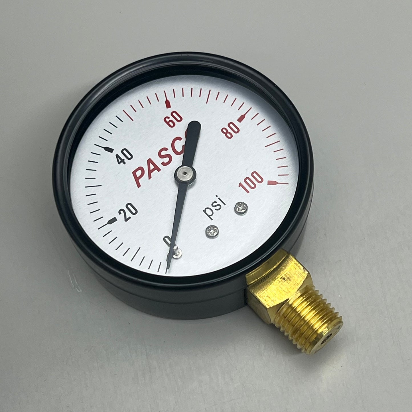 PASCO (2 PACK) Pressure Gauge 1/4" MPT Brass Connection 2-1/2" 100 PSI 1741