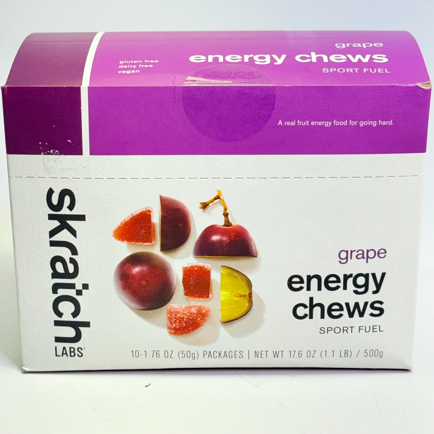 ZA@ SKRATCH (10 PACK) Grape Energy Chews 1.76 Oz BB 01/27 (New - Dented Box)