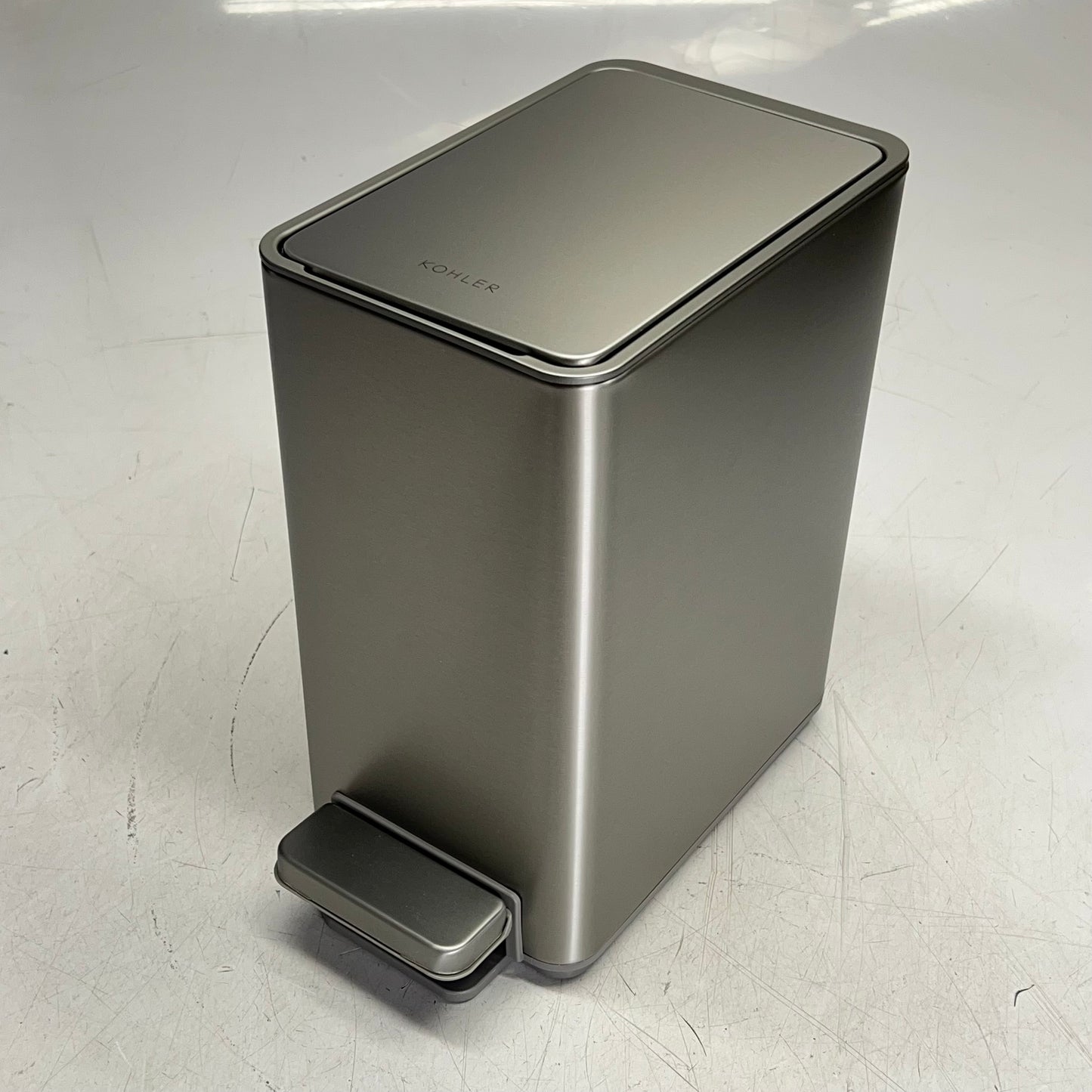 KOHLER (SET OF2) Stainless Steel Step Trash Can Quiet Close Lid 6 Liter (As-Is)