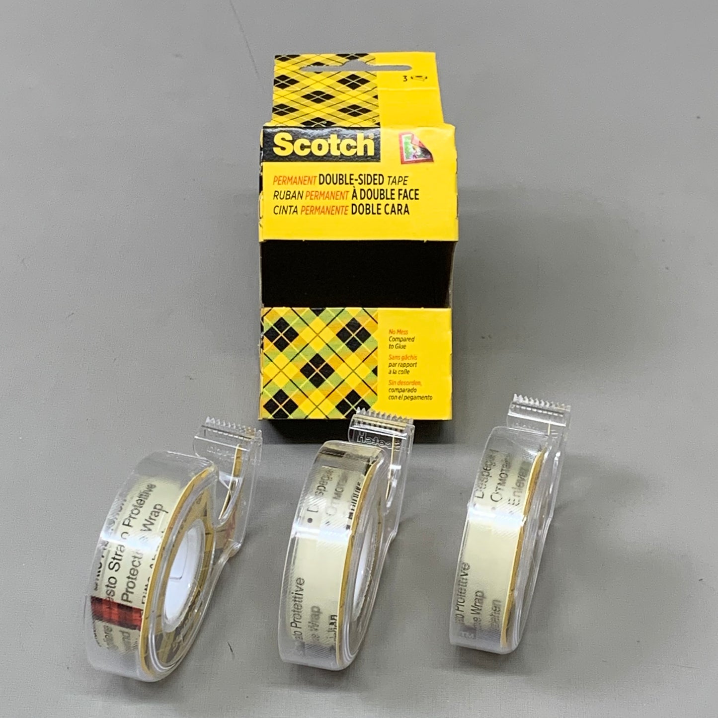 SCOTCH (2 PACK, 6 Total Rolls) Permanent Double Sided Clear Tape .5"X250" 3136-ESF