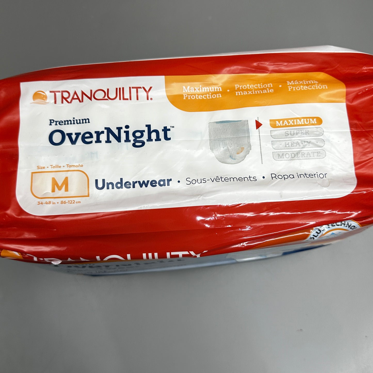 TRANQUILITY Premium Overnight Adult Underwear Diaper (18 Count) Size Medium