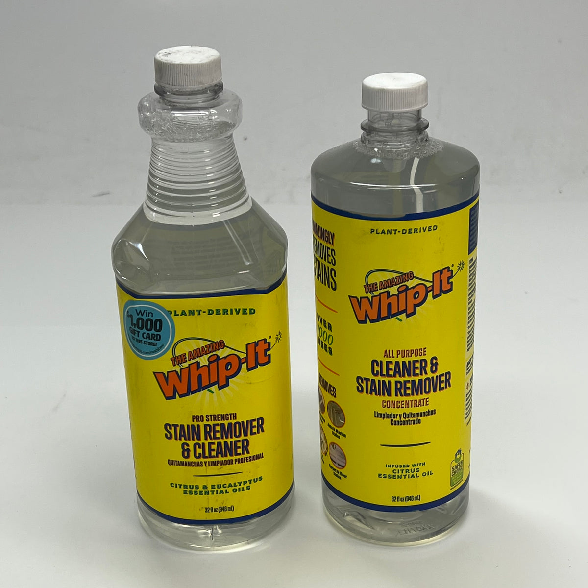 ZA@ WHIP-IT (3 PACK) All Purpose Cleaner & Stain Remover Concentrate & Pro Strength Stain Remover 32 fl oz w/ Spray Nozzle (As-Is)
