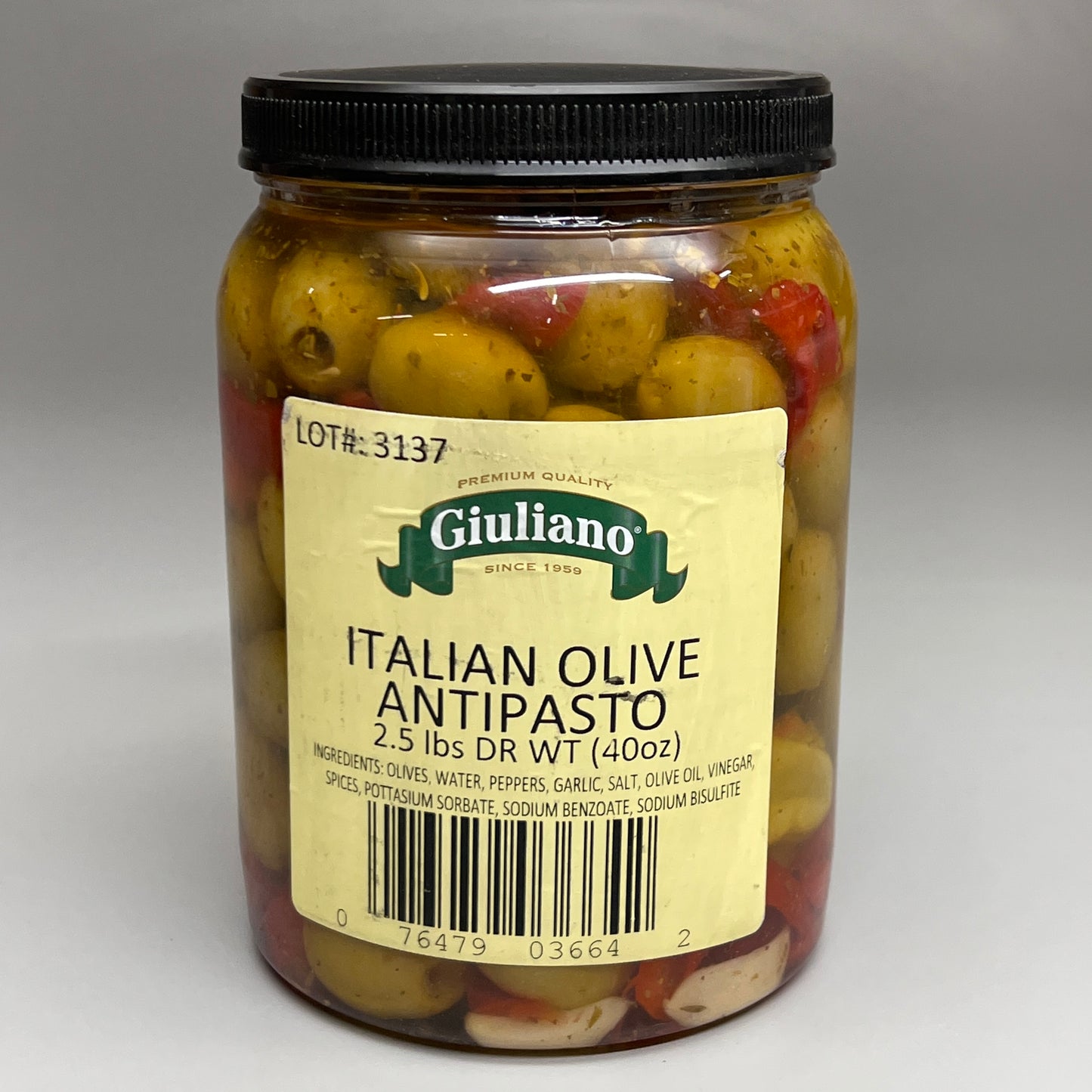 ZA@ 3-PK GIULIANO Italian Olive Antipasto 40 oz (New)