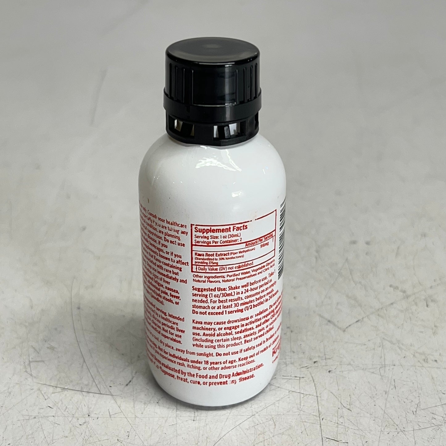 KRAVE (6 PACK) Kava Root Extract Glass Bottle Shots Strawberry Crème 2 Fl Oz