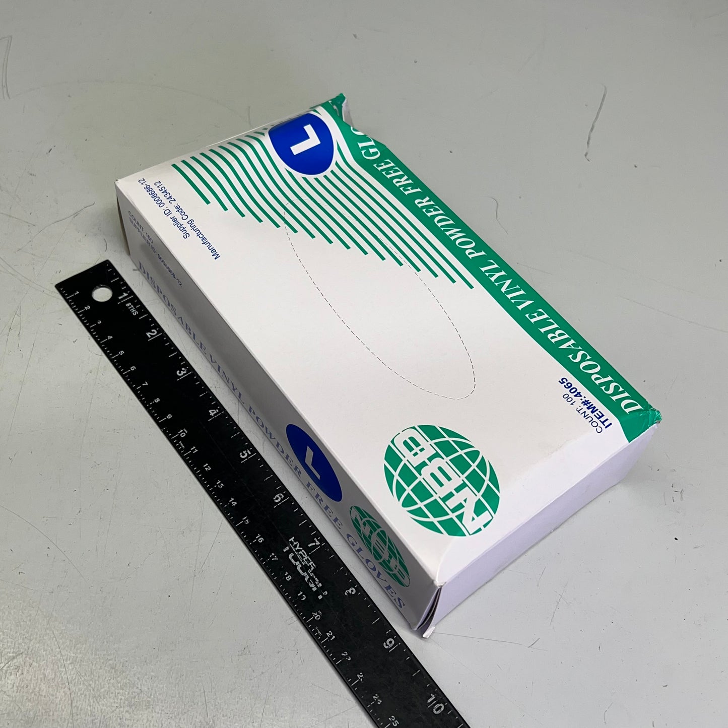 NBD (1 BOX, 10,000 EACH) Disposable Vinyl Powder Free Gloves Large Clear 4065