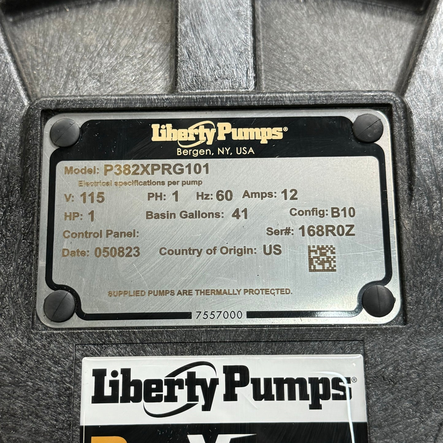 LIBERTY PUMPS ProVore 380 Simplex Grinder 41 Gallon P382XPRG101 Grey