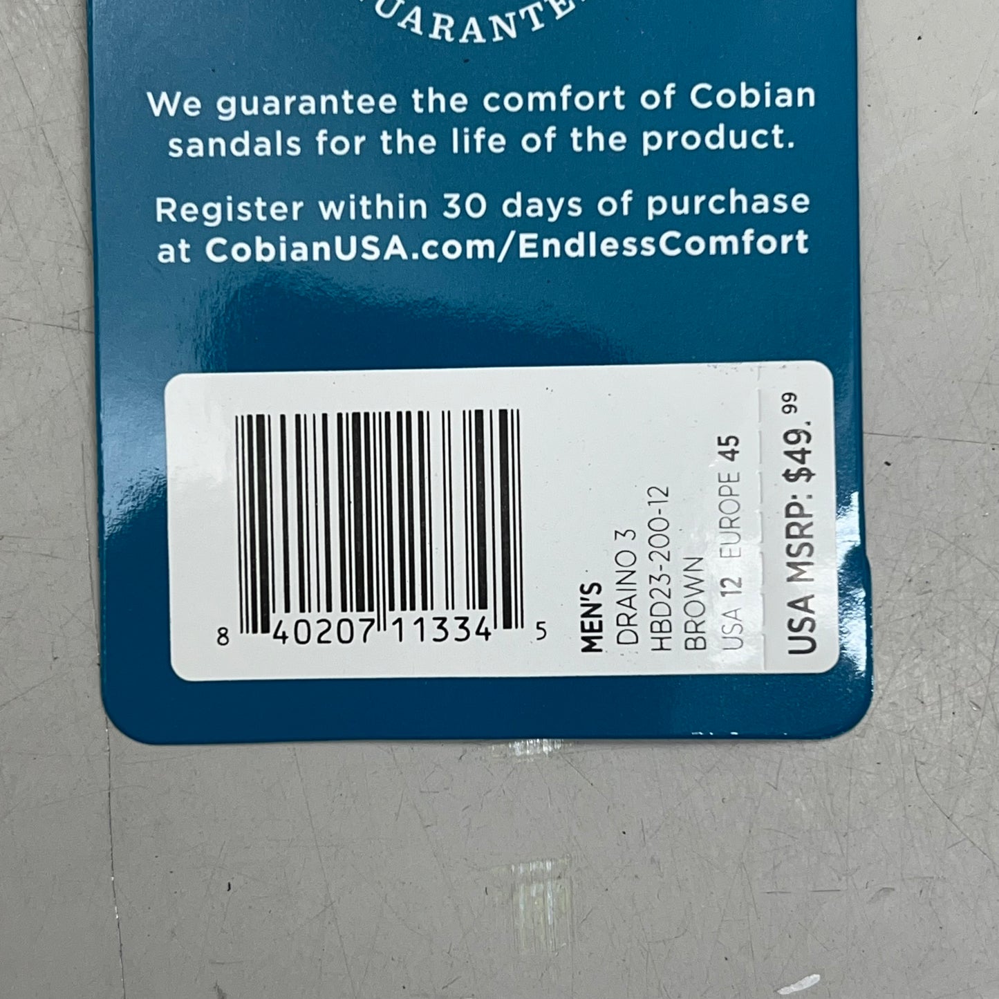 COBIAN Synthetic Suede Draino 3 Sandals  Men's Sz 12, EU 45 Brown HBD23-200-12