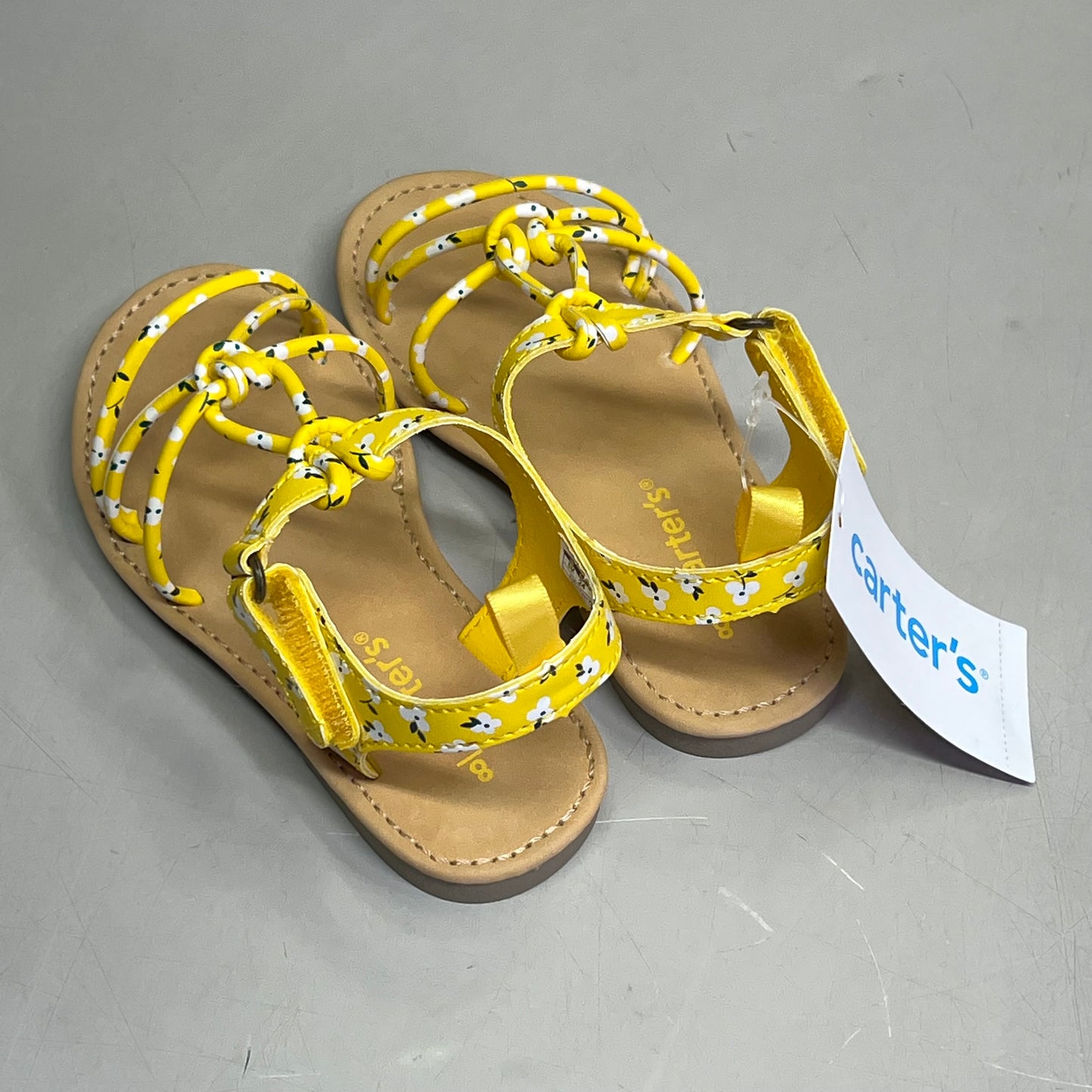 CARTER'S Earla Knot Toddler Sandal Shoe Girl's Sz 8 Yellow CS21V02B