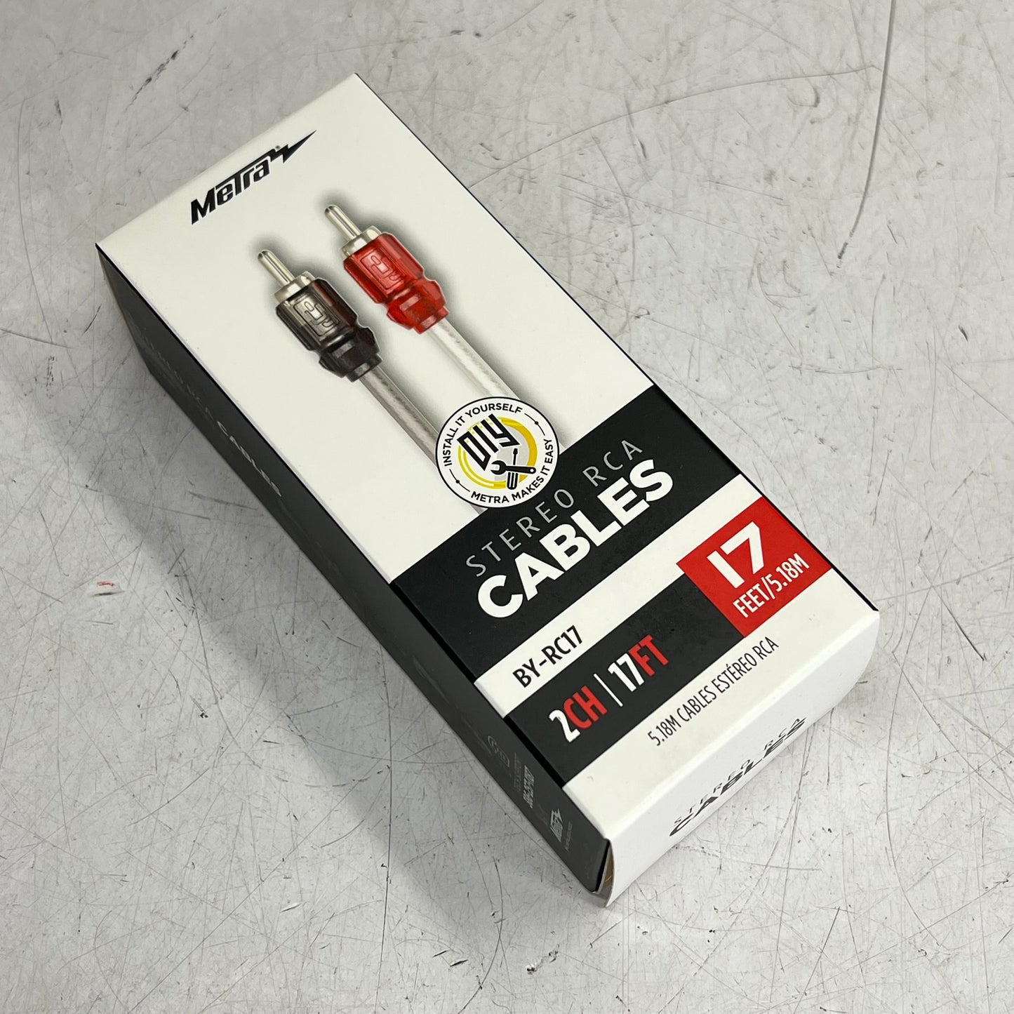METRA Interconnect Rca Cable Stereo Audio Equipment 17' 2 CH Red/Black BY-RC17